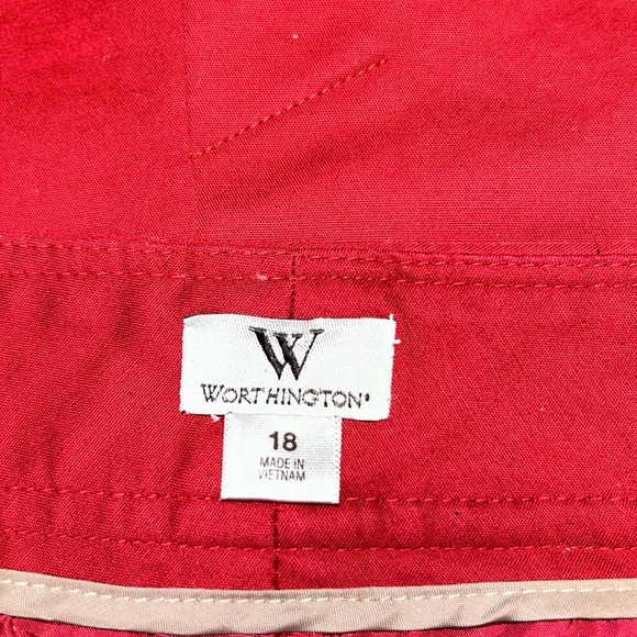 Worthington Red Skirt with 2 Front Pockets Size 18 - Picture 5 of 5
